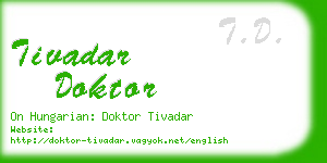 tivadar doktor business card